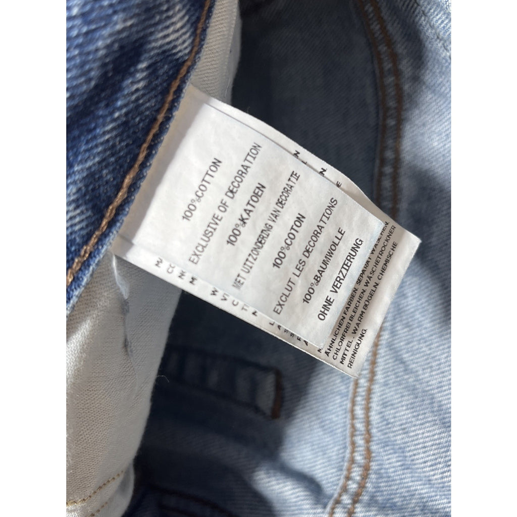 Harley Davidson Traditional Mens 38x36 Light Blue Jeans Slim Fit Tapered Leg