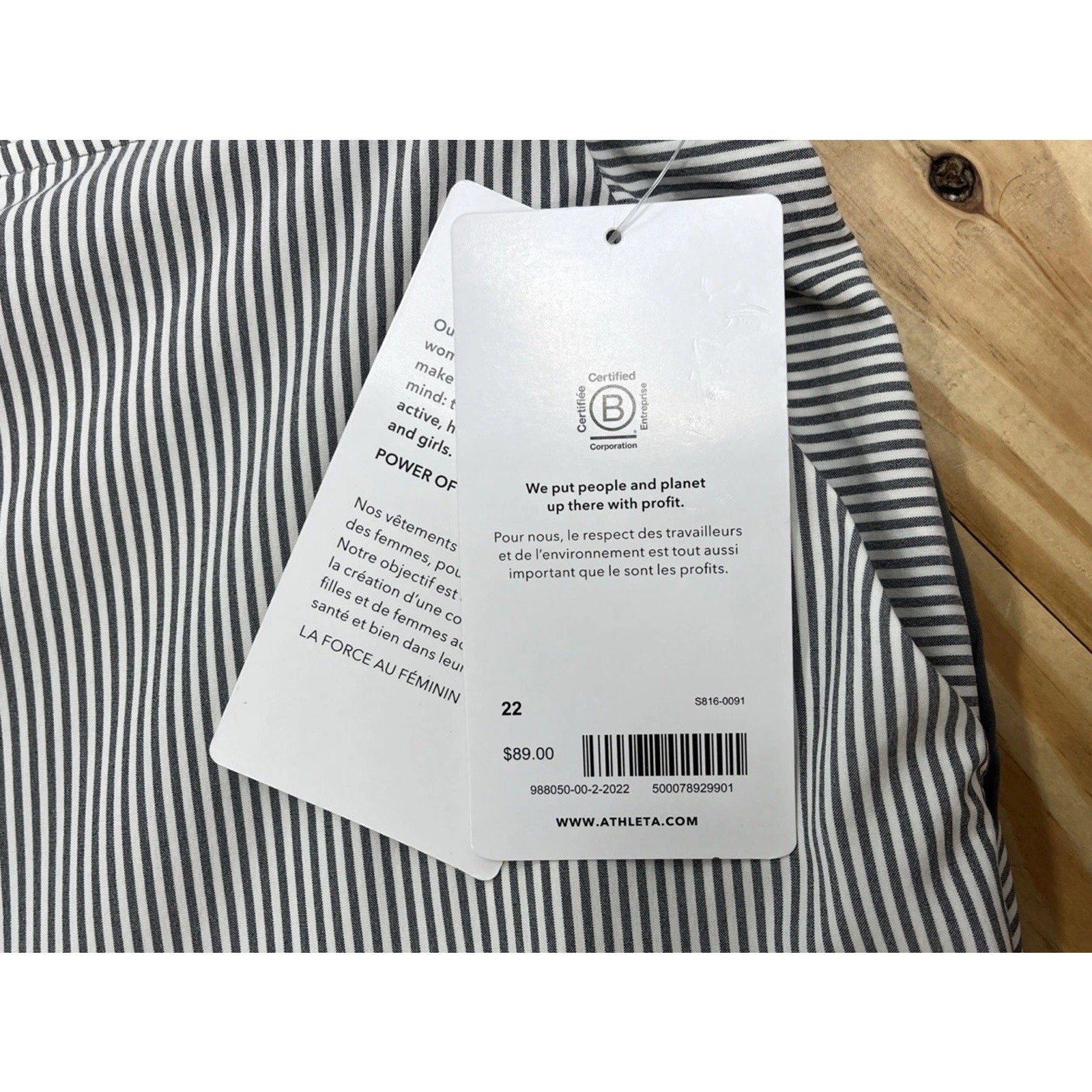Athleta Brooklyn Textured Ankle Pants Women Size 22 City Stripe Gray/White