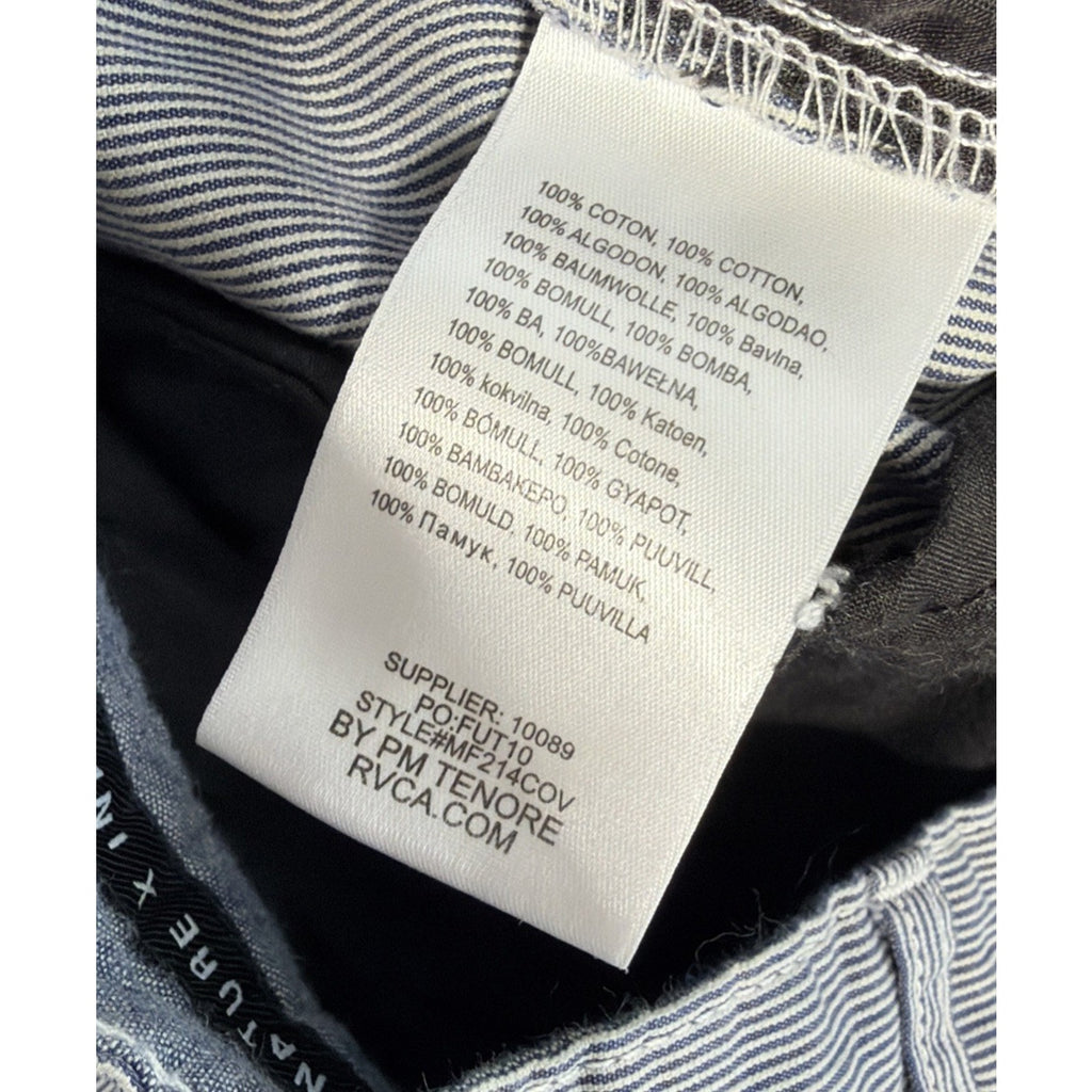 RVCA Nature x Industry Mens Chino Shorts Blue Flat Front Cotton Size 38