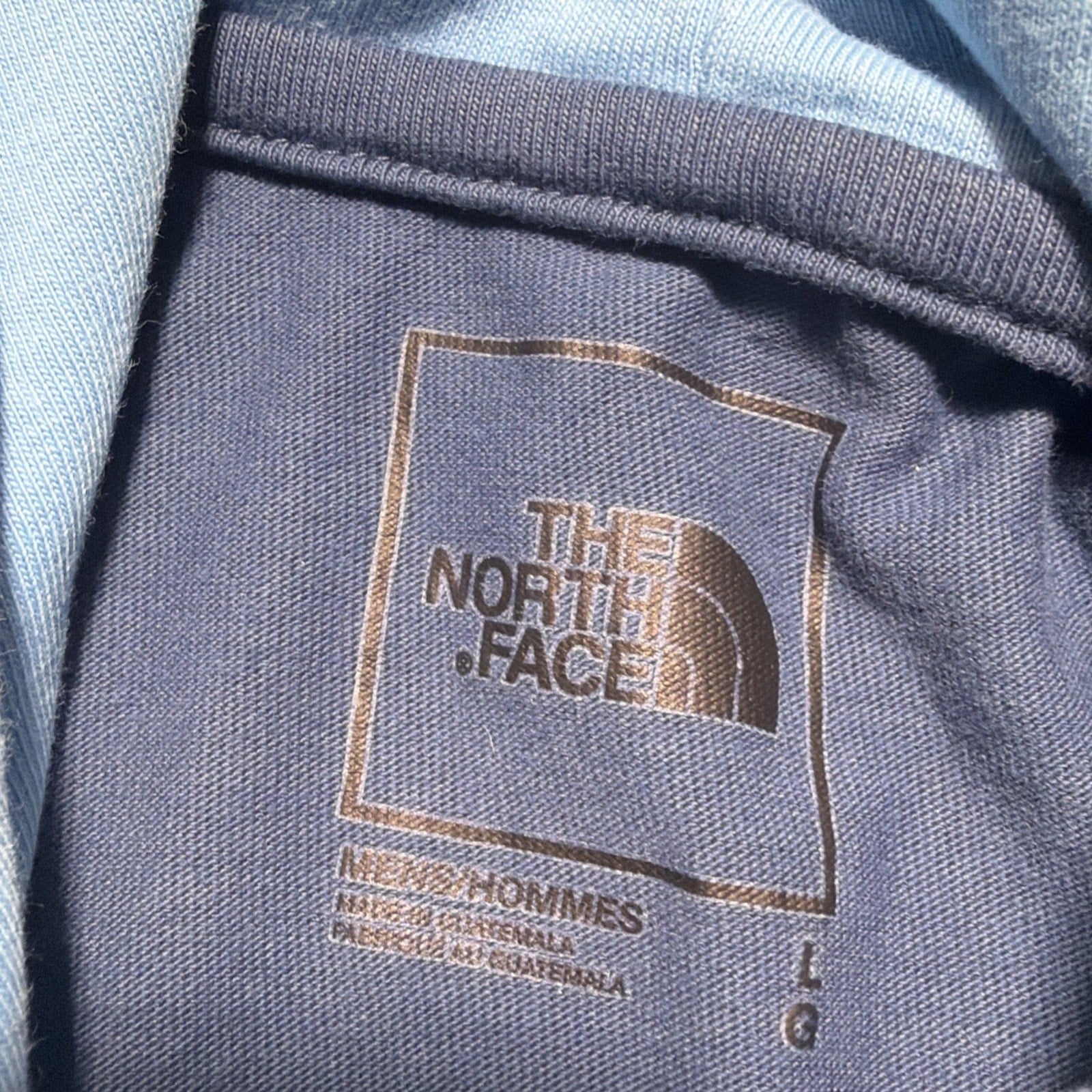 The North Face Men's Half & Half Pullover Hoodie Shady Blue Cotton Size Large