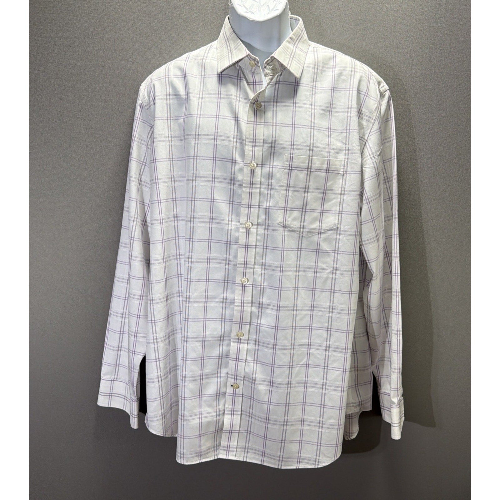 Banana Republic Non-iron Classic Fit Men’s Window Pane dress shirt size XL