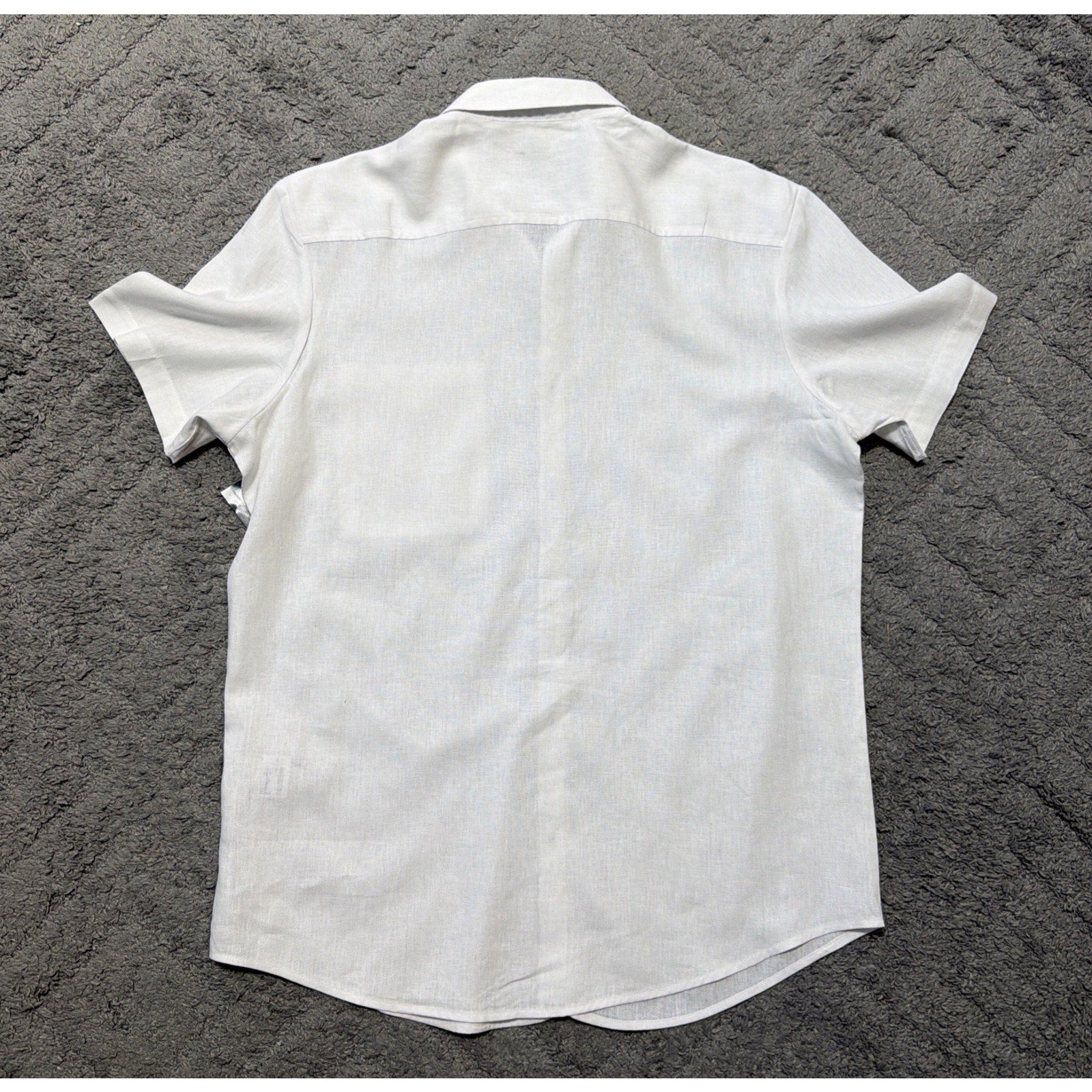 NWT INC International Concepts Men’s Linen Blend Shirt Large White Short Sleeve