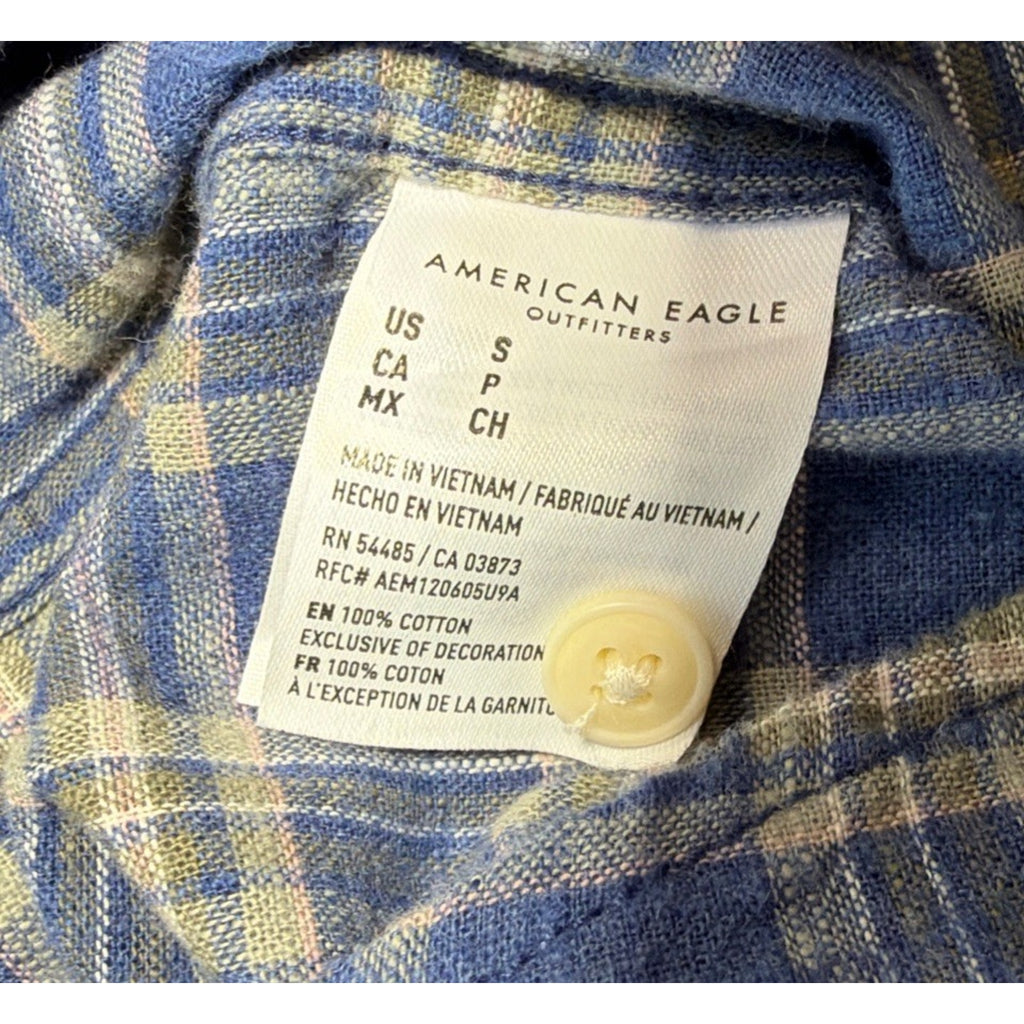 American Eagle Shirt Mens S Super Soft Flannel Lumberjack Plaid Thick New Tags