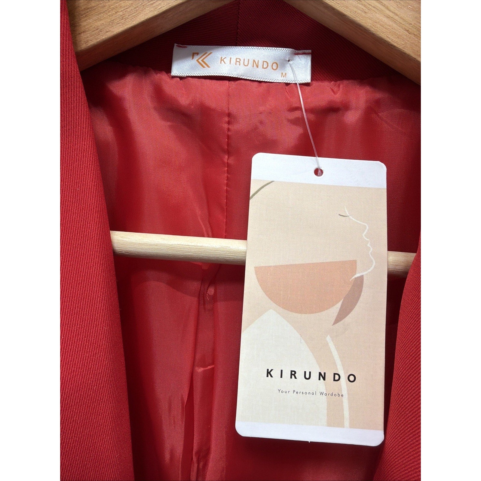 KIRUNDO Women’s Oversized Blazer Jacket Brown Open Front Business Casual New M
