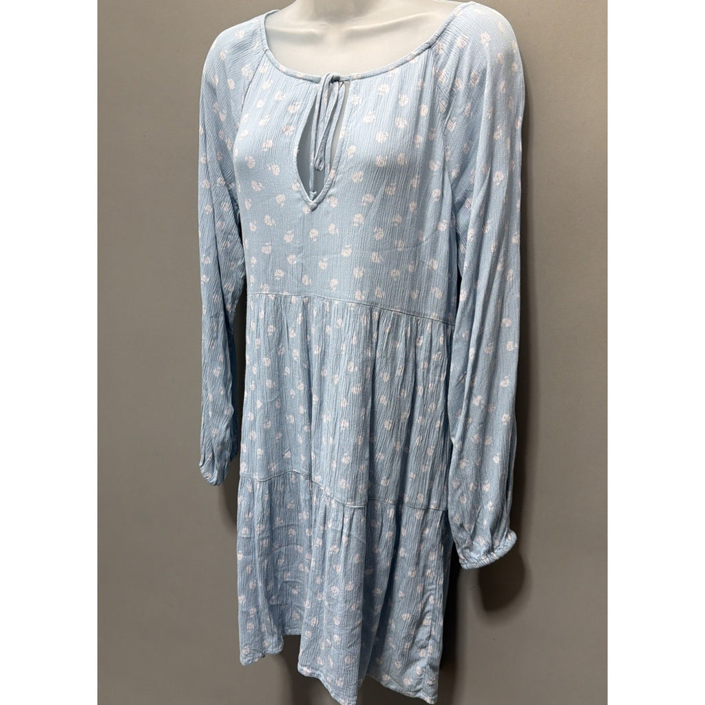 American Eagle Viscose Floral Long Sleeve Tiered Baby Doll Dress Size M NWT