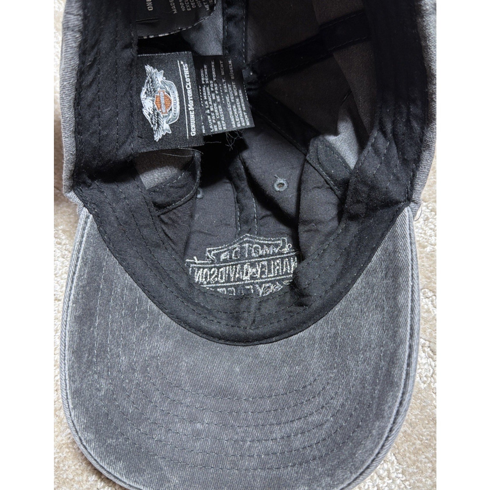 Harley Davidson Strapback Hat Cap Motorcycle Embroidered Official OS Grunge