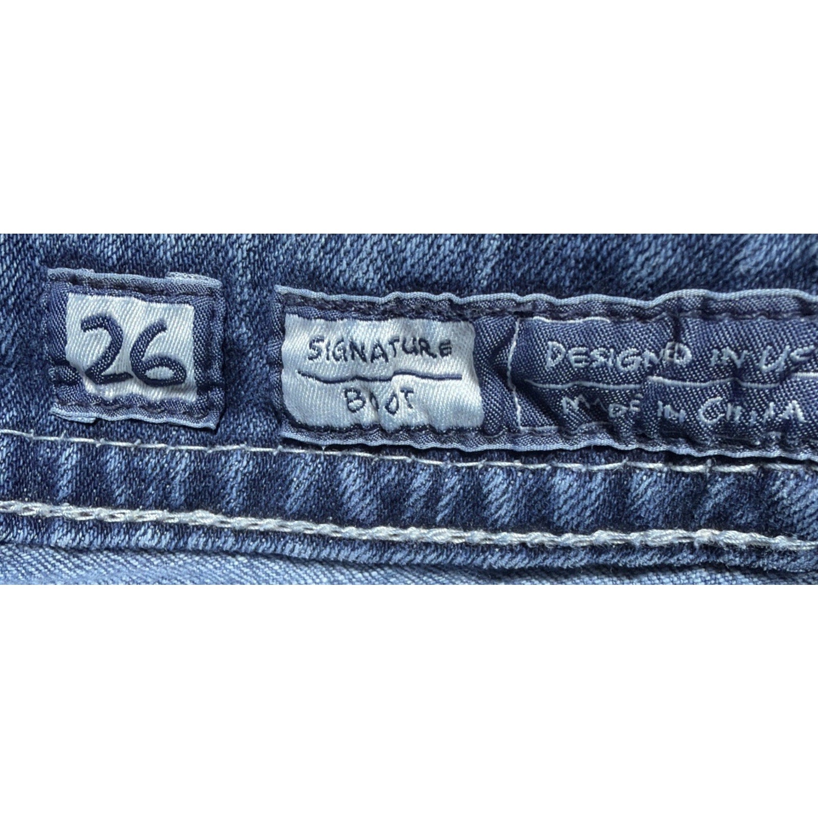 Miss Me Signature Bootcut Women's Jeans 26x30 Bling Embellished Western Hemmed