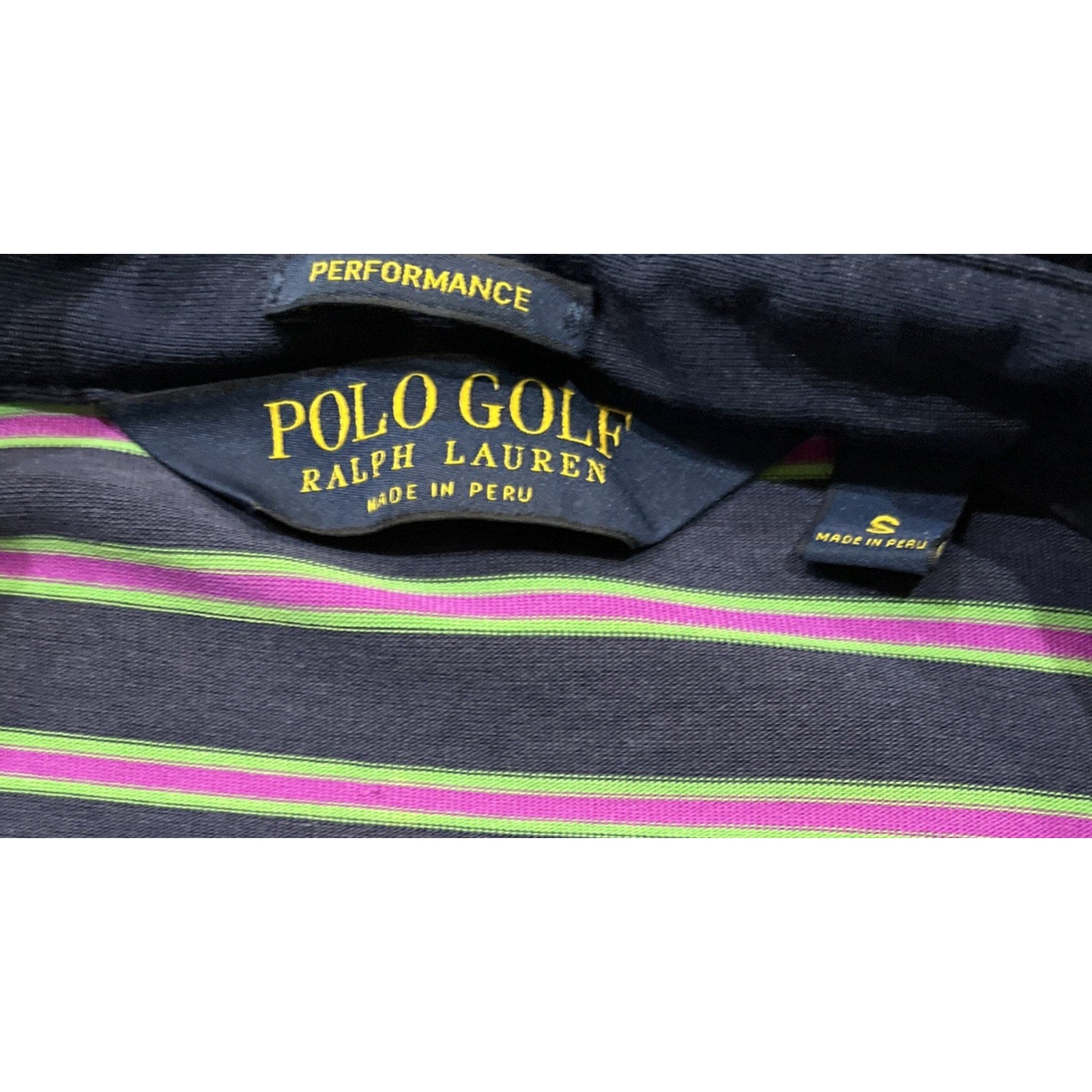 Polo Performance Golf Ralph Lauren Men’s S Striped Polo Pima Cotton Poly Blend