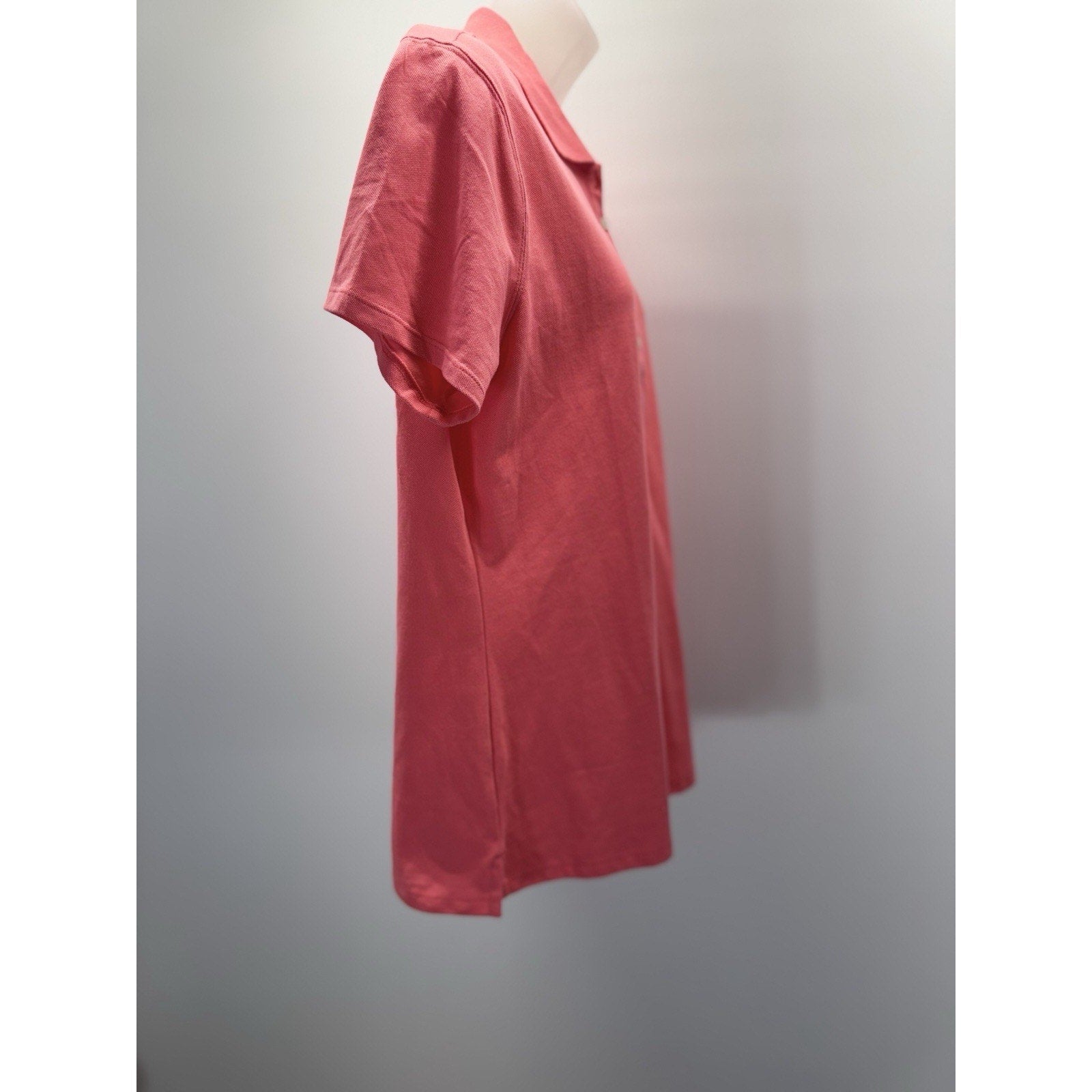 Style & Co Womens Size Medium Coral Cotton Short Sleeve Polo Shirt NWT