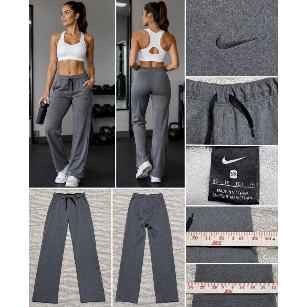 Nike Active Fleece Sweatpants Women’s Size XS Gray Stretch Waist Drawstring