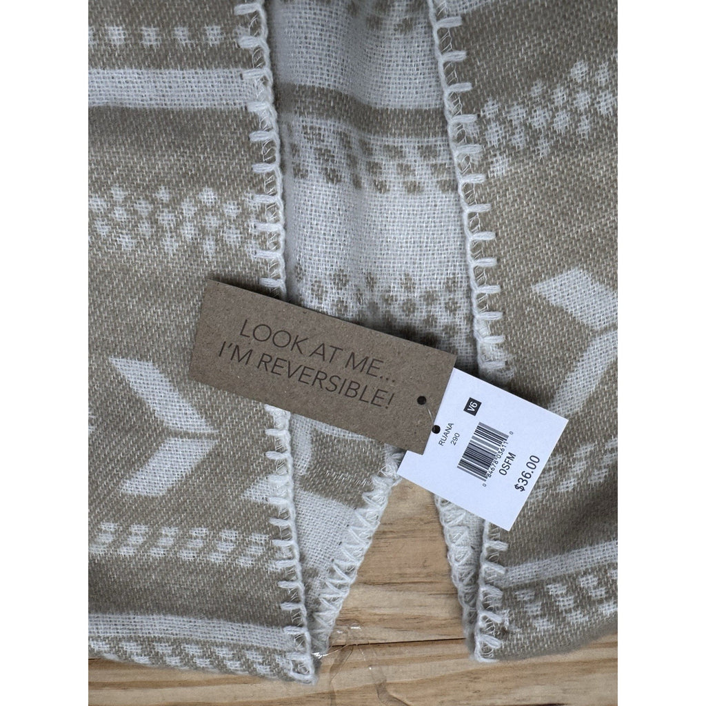 FALLS CREEK NWT ONE SIZE OPEN CARDIGAN Beige & White