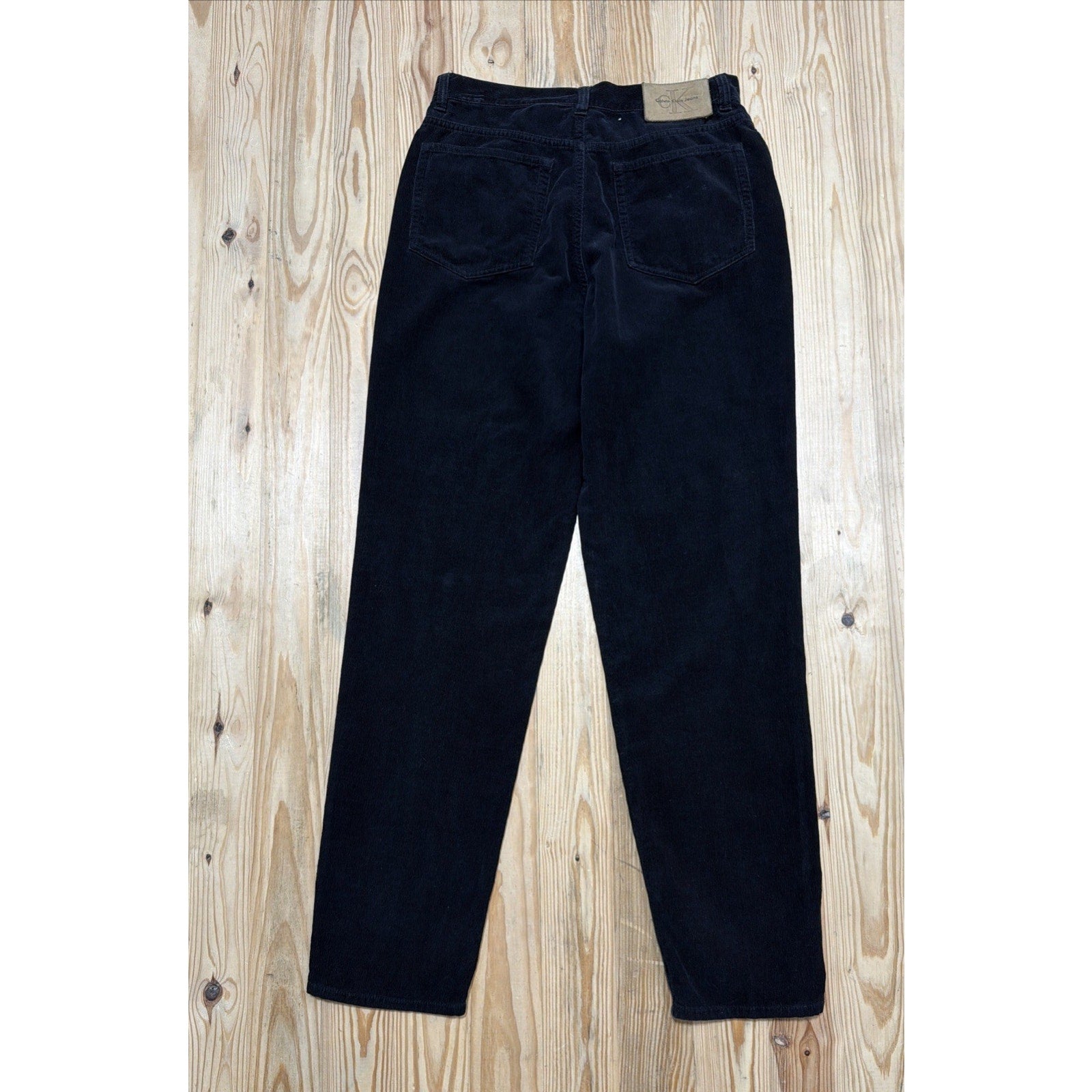 Vintage Calvin Klein Jeans Black Corduroy Pants Women's Size 12 Tapered Straight