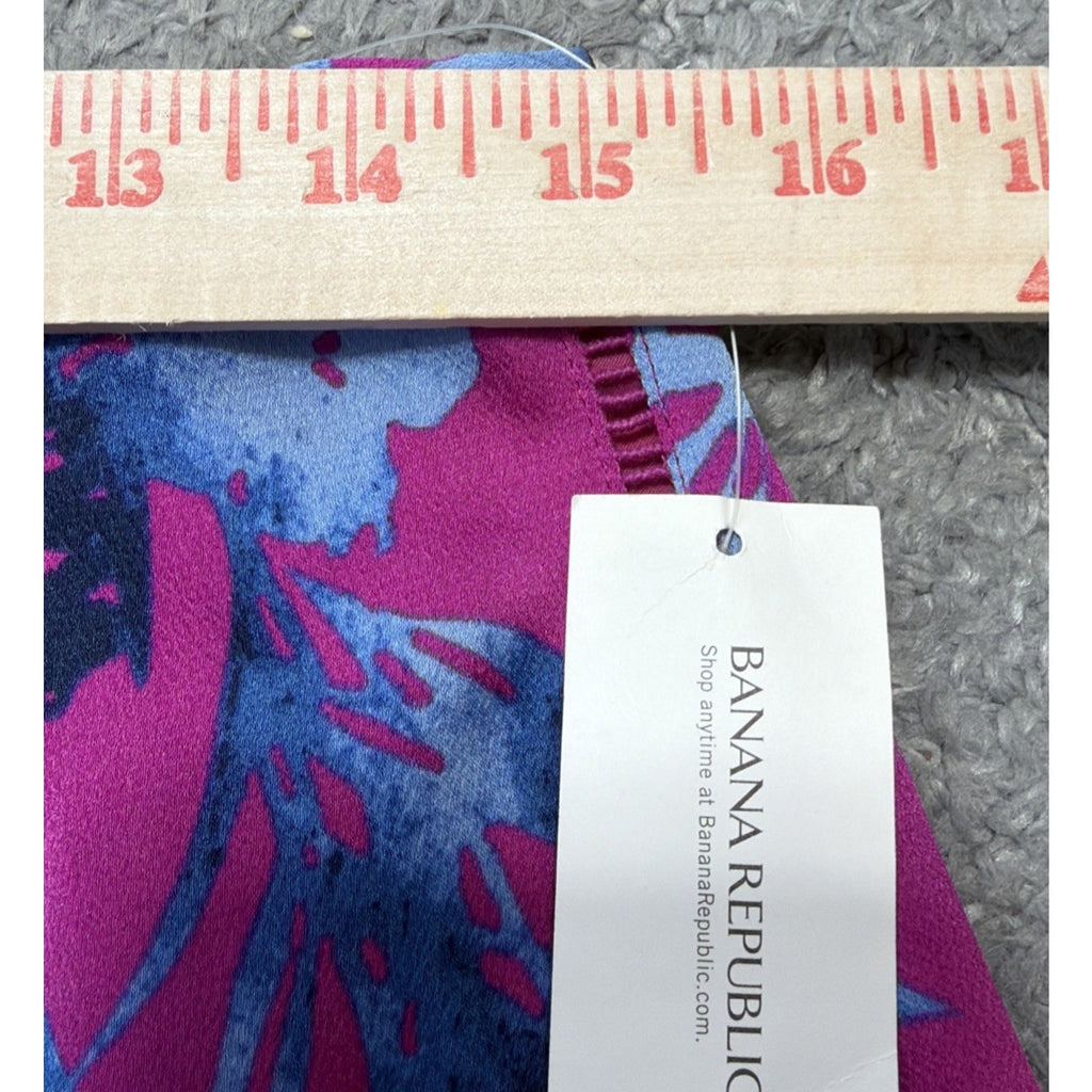 Banana Republic Pink & Blue Floral A Line Midi Skirt Lined size 6 NWT