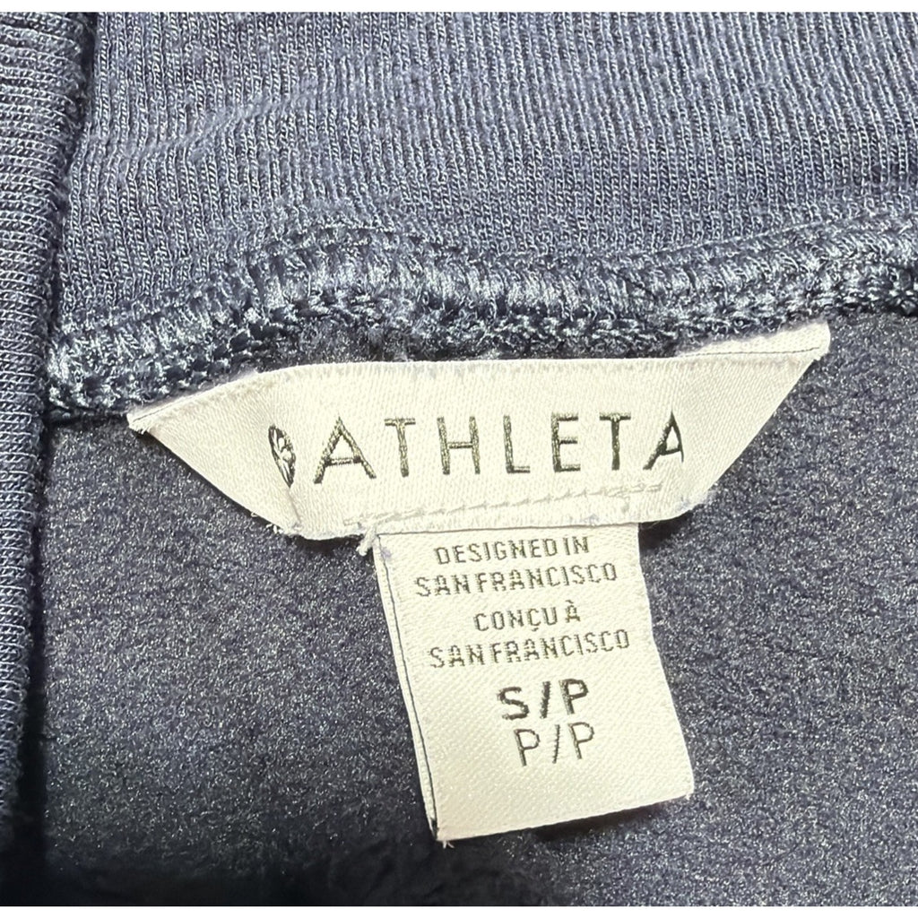 Athleta Women’s Navy Fleece Jogger Pants Size S Pull-On Pockets