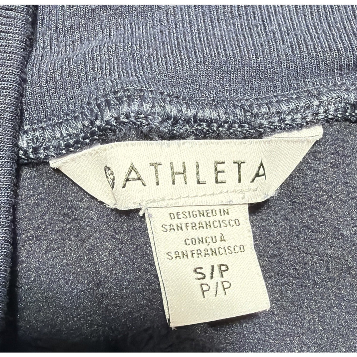 Athleta Women’s Navy Fleece Jogger Pants Size S Pull-On Pockets