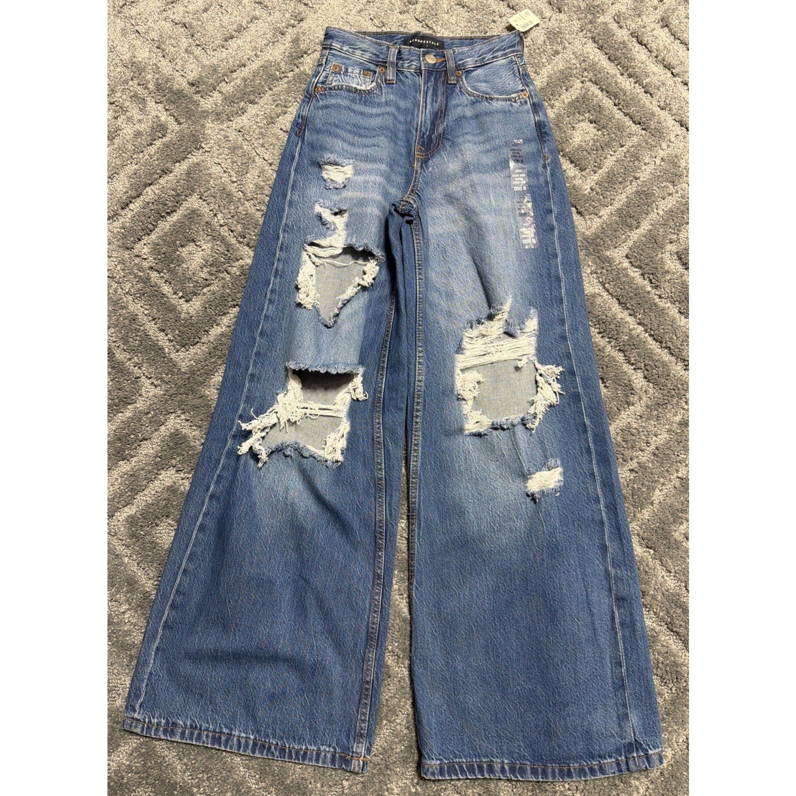 High Rise Super Wide Leg Aeropostale Denim Jeans 24x30