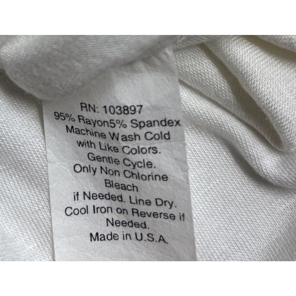 [Studio Y] Women's Ruffled Sleeveless White Blouse Size Medium Made In USA