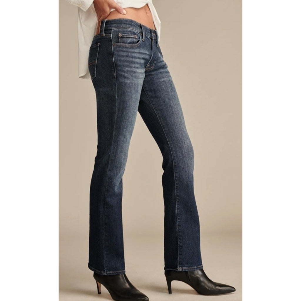 Lucky Brand Womens Mid Rise Sweet Boot Cut Jeans Blue Pockets Denim 4/27