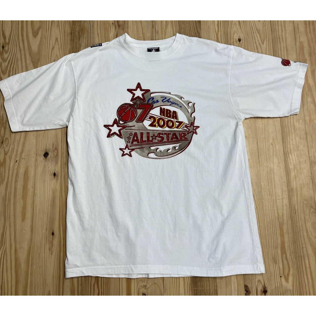 NBA 2007 All Star Game Las Vegas SIGN T-shirt XL Kobe Bryant vs Lebron James UNK