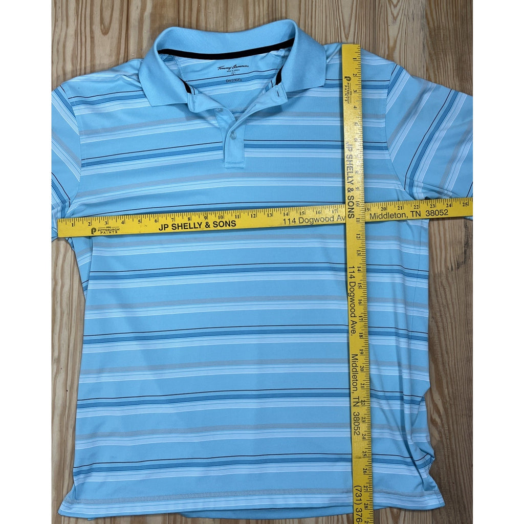 Tommy Armour Mens Striped Dri Logic Golf Polo Shirt Tag Size Large
