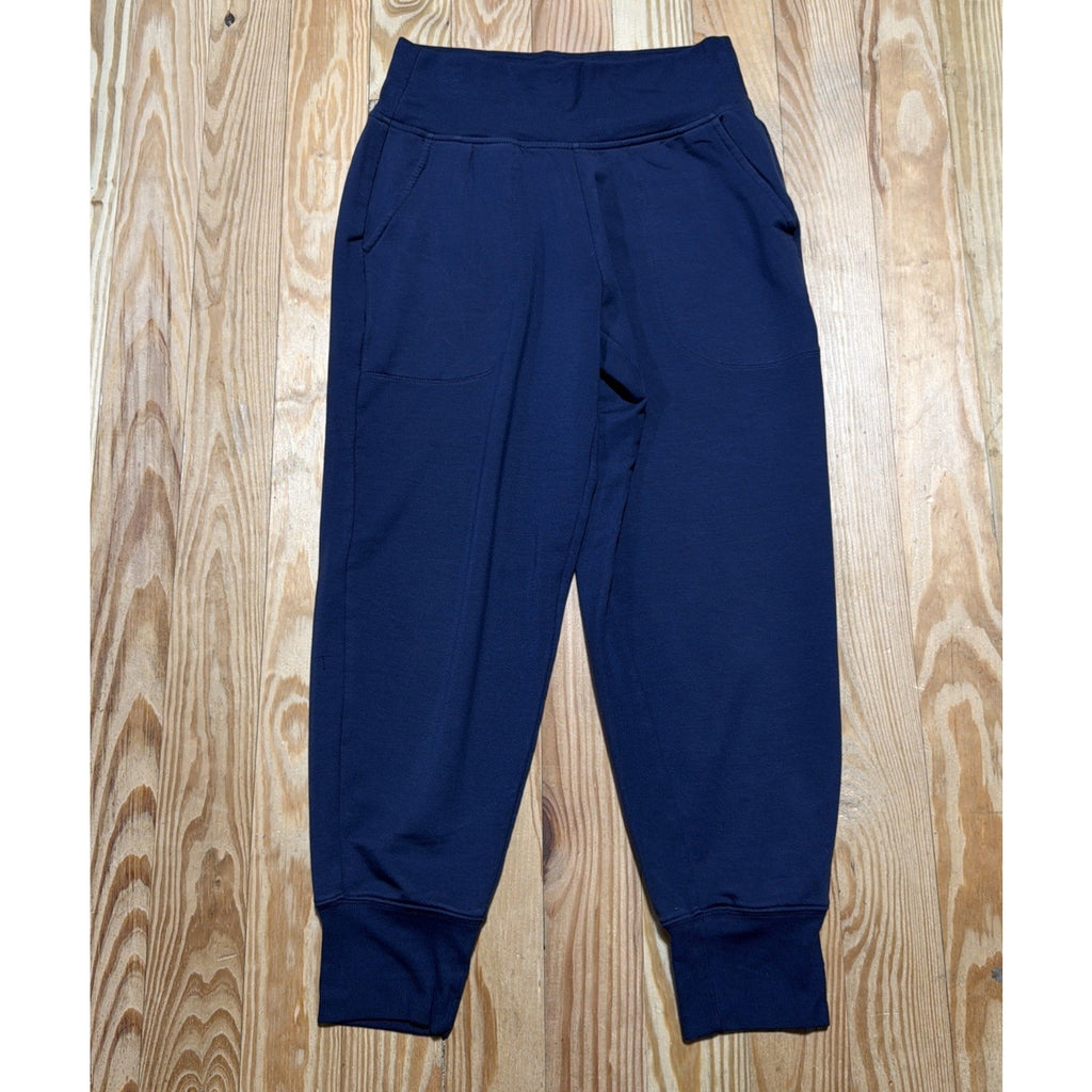Athleta Women’s Navy Fleece Jogger Pants Size S Pull-On Pockets