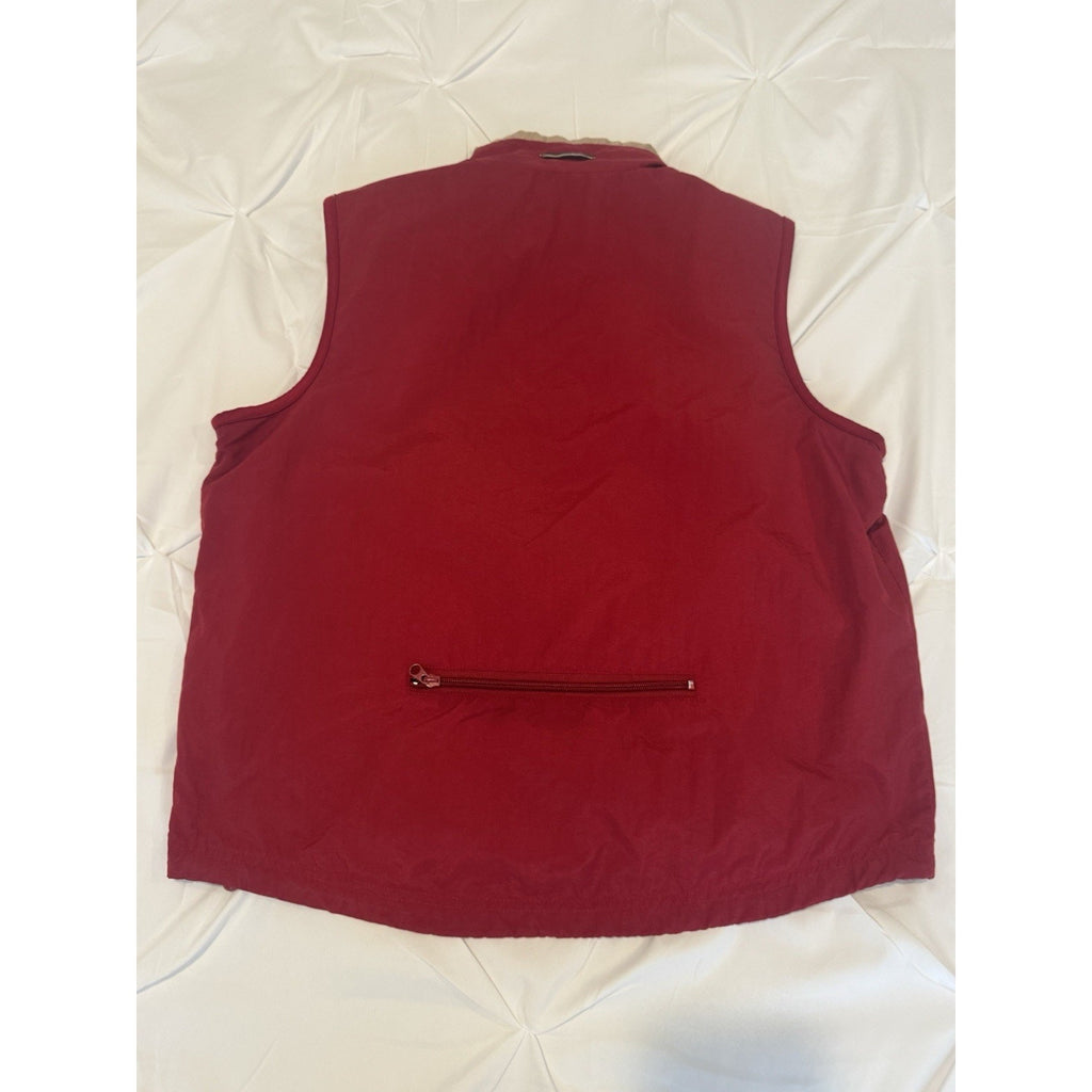 Vtg Y2K Catalina Red Full Zip Vest Womens L Nylon Lightweight Outdoor Gorpcore