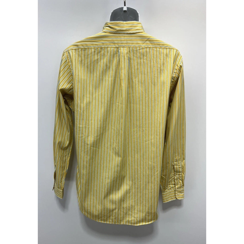 RALPH LAUREN CLASSIC FIT BUTTON UP LONG SLEEVE STRIPE YELLOW/BLUE SHIRT Medium
