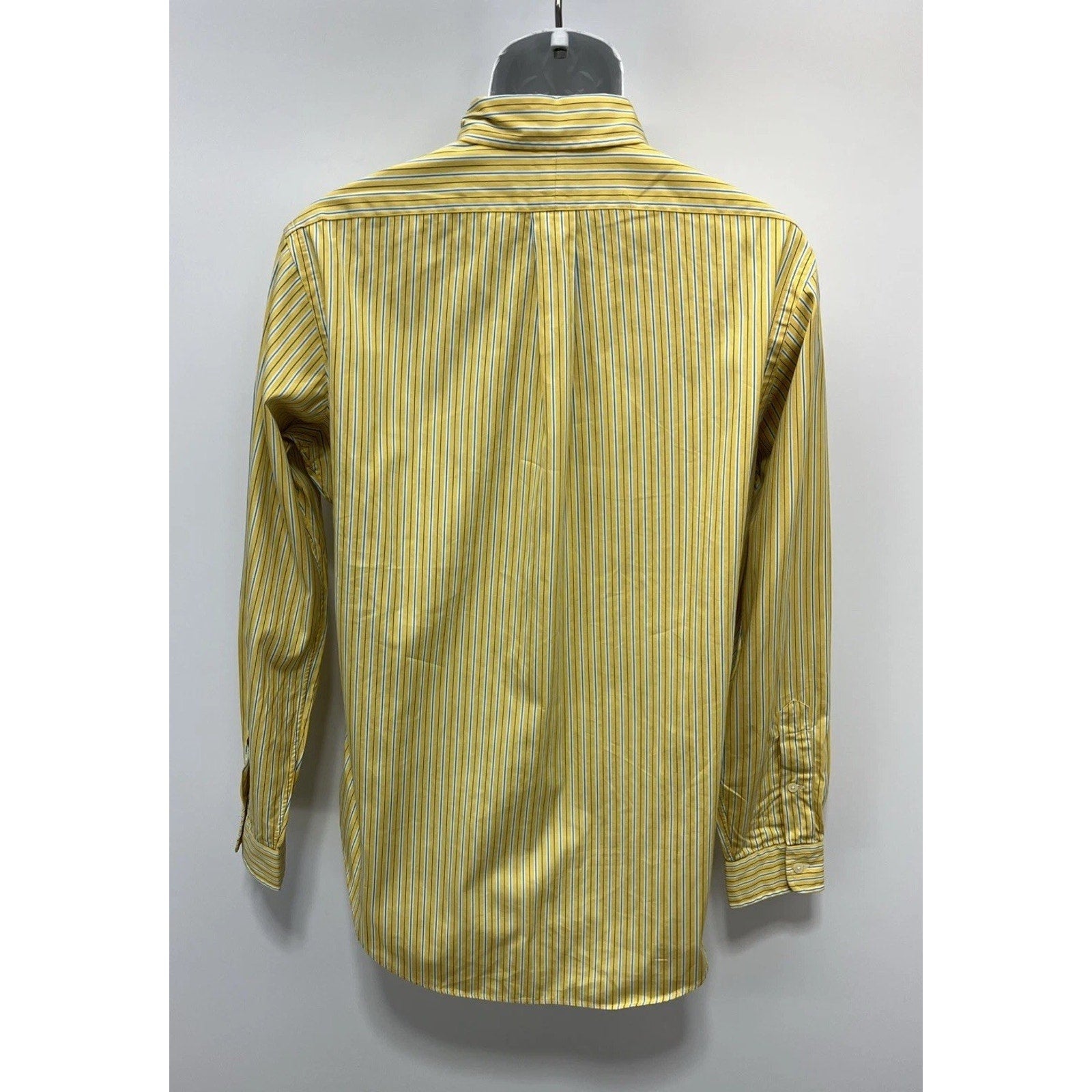 RALPH LAUREN CLASSIC FIT BUTTON UP LONG SLEEVE STRIPE YELLOW/BLUE SHIRT Medium
