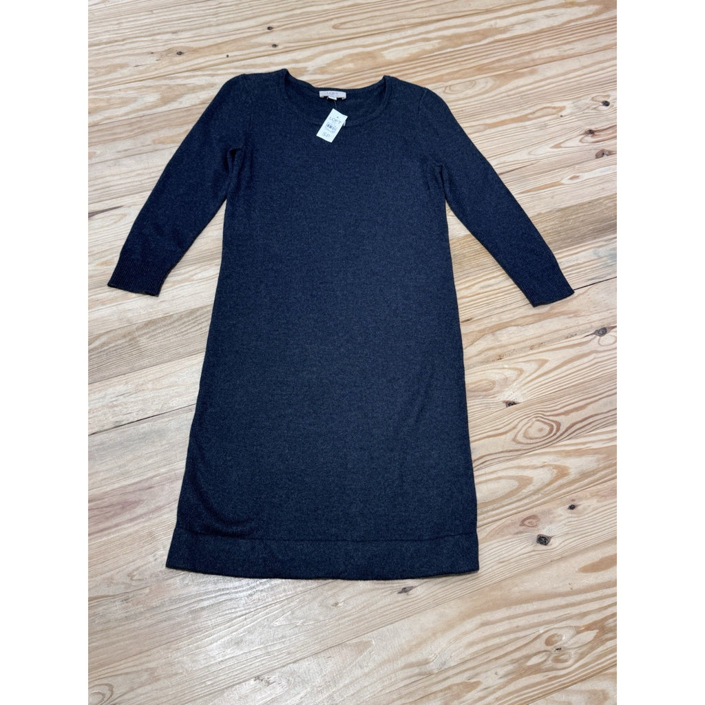 LOFT Outlet Charcoal Heather Gray Signaturesoft Swing Dress Women’s Size SP NWT