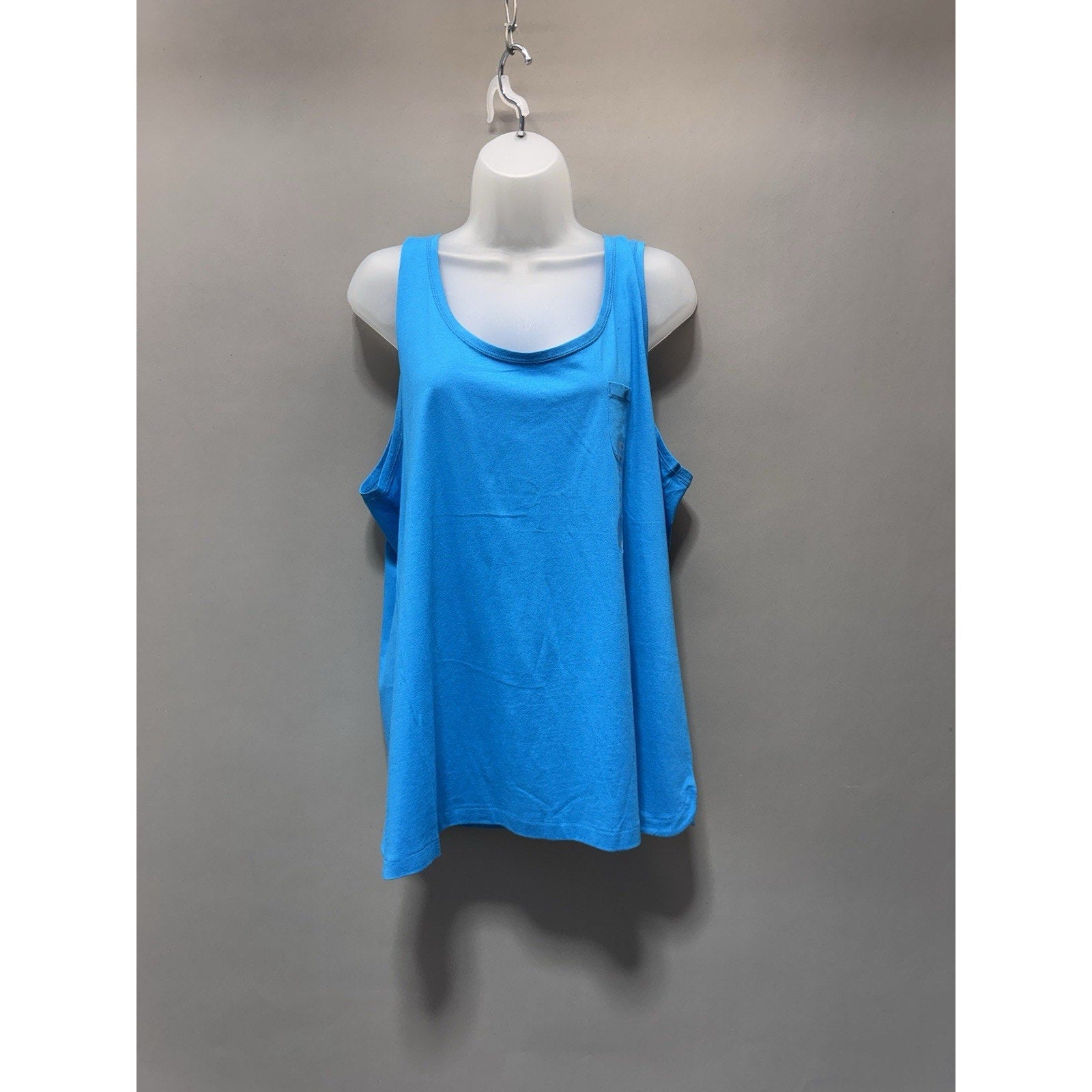 NWT Relativity Tank Top XL Blue Sleeveless Pocket Casual Stretch Knit Women