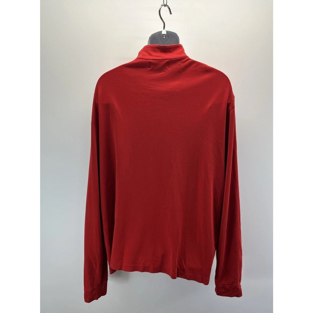 Polo Ralph Lauren Mens XXL Red Pima Cotton 1/4 Zip Pullover Pony Preppy