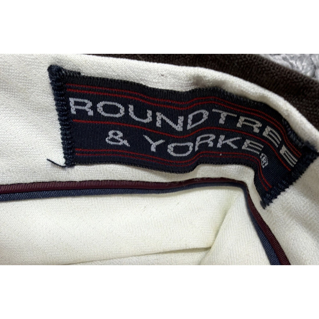 Roundtree & Yorke Wool Blend Pants Men 36x34 Brown Classic Ultimate Comfort NEW