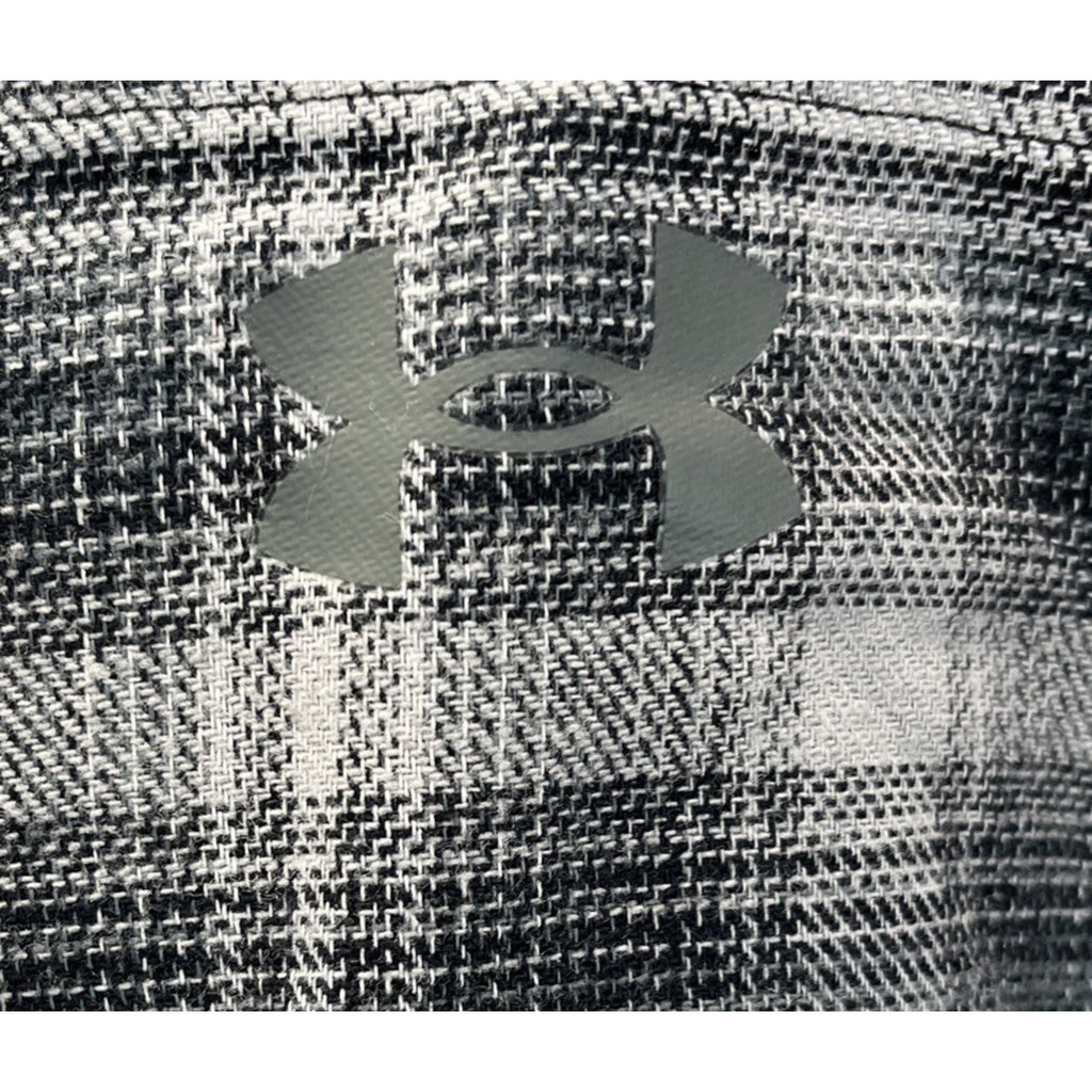 NEW Under Armour Tradesman Flex Flannel Long Sleeve Button Shirt Gray Mens Sz L