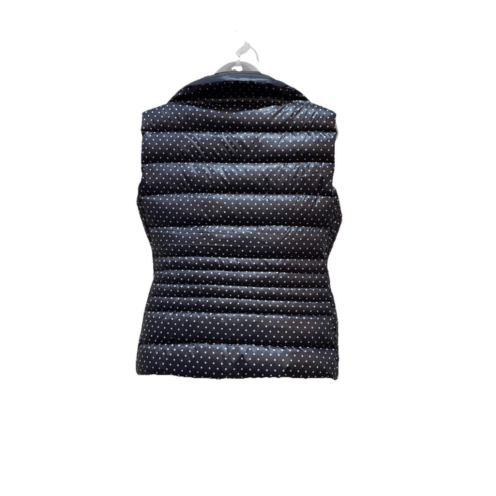 Vince Camuto Polka Navy Blue Women's Zip Up Quilted Casual Vest M/M