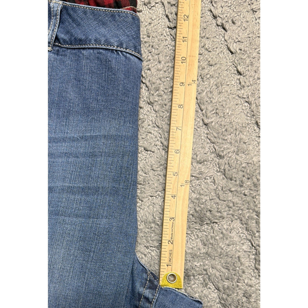 Cato Denim 1946 Curvy Mid Waist Jeans With Red Plaid Distressed Plus Sz 20W