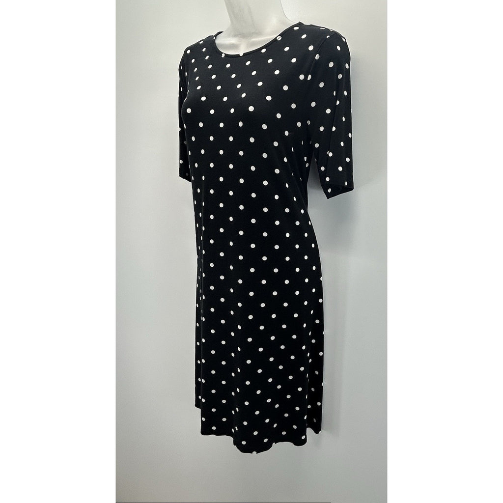 St Johns Bay T Shirt Black And White Polka A Dot Dress/Small.
