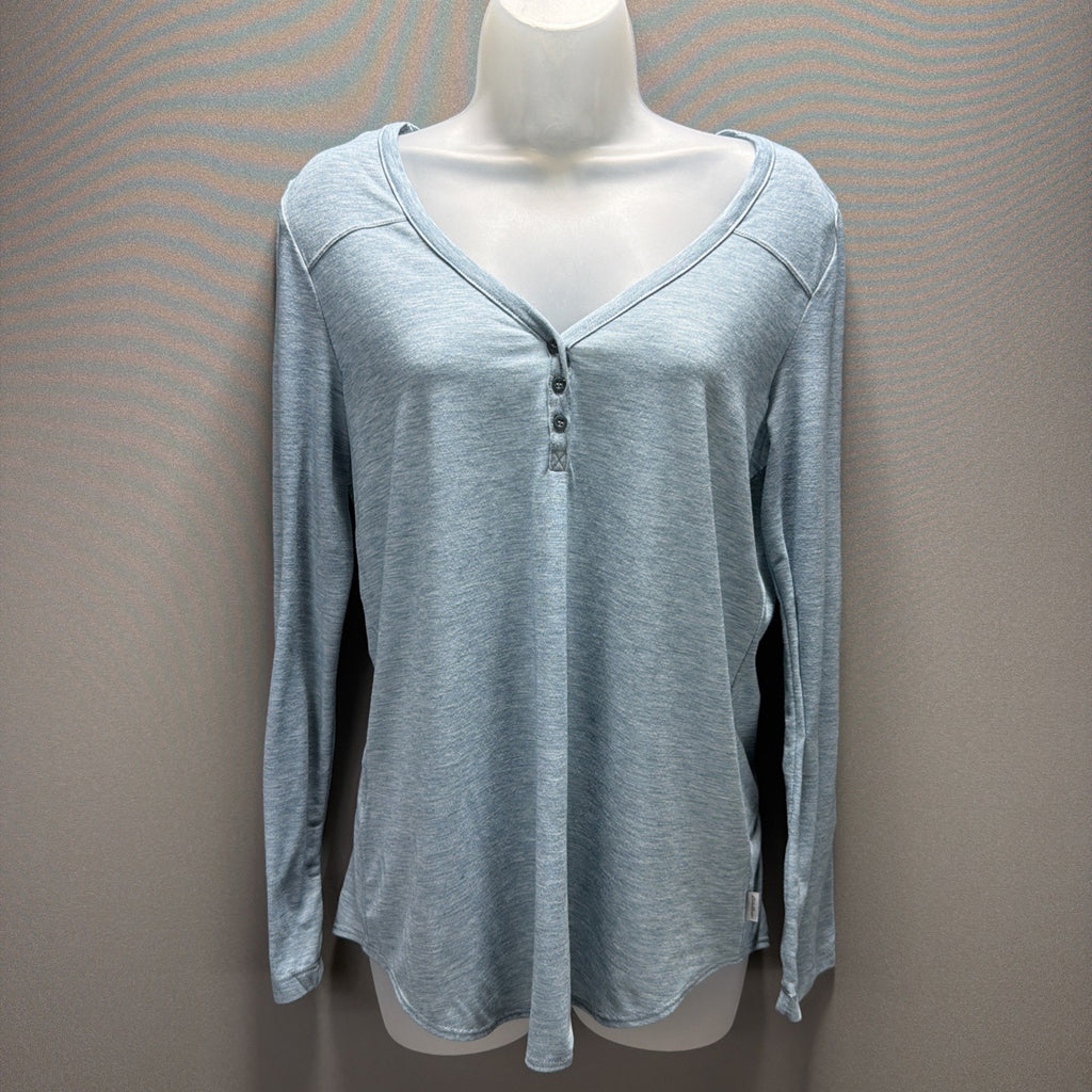 Eddie Bauer Travex Long Sleeve Performance Tee Women's S Blue Stretch Active