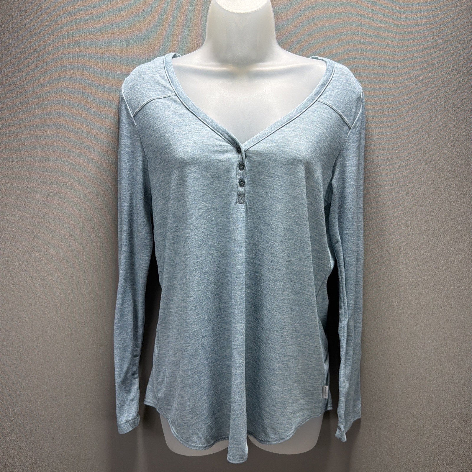 Eddie Bauer Travex Long Sleeve Performance Tee Women's S Blue Stretch Active
