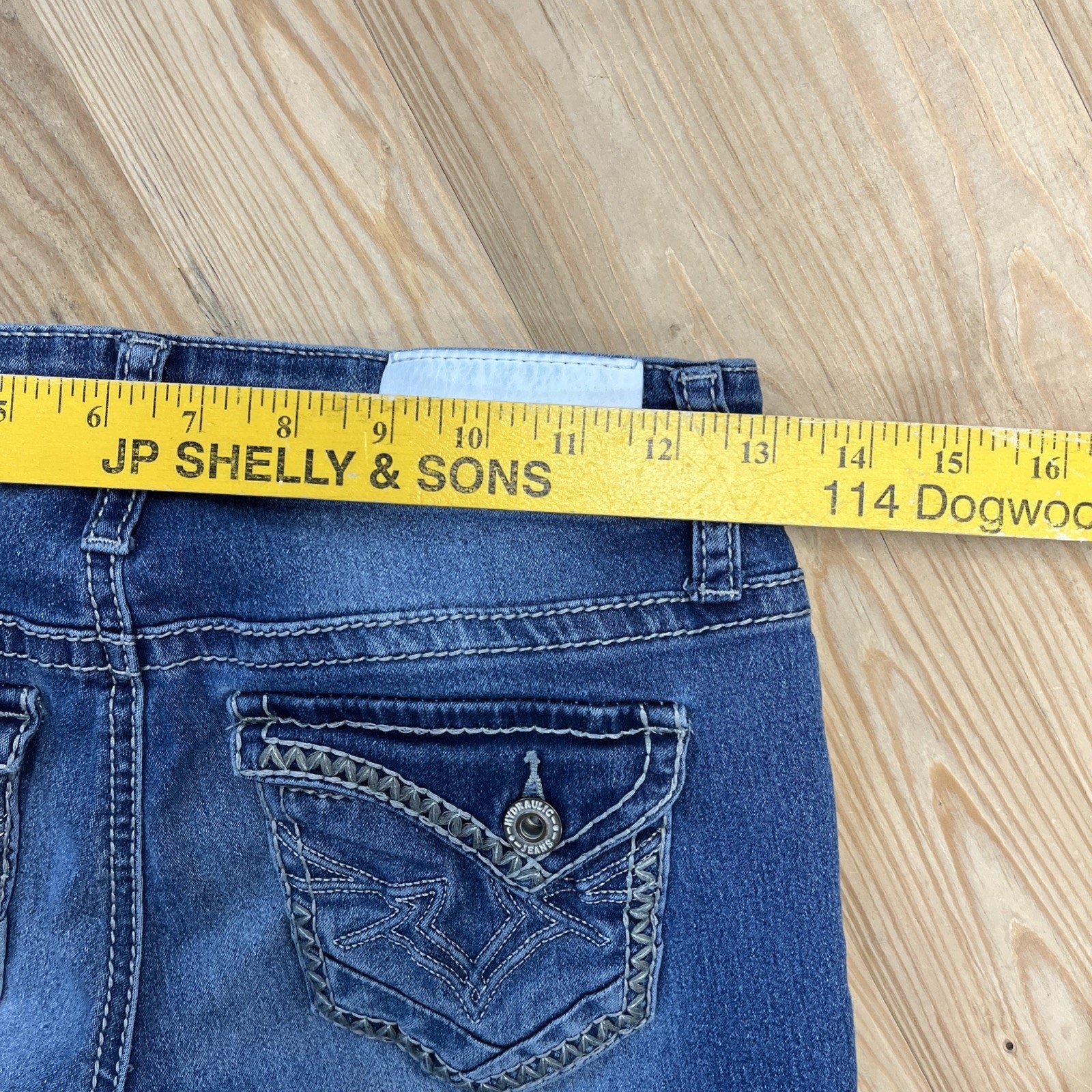 Hydraulic Lola Curvy Micro Boot Womens 5 Jeans Embroidered Pockets 26x26