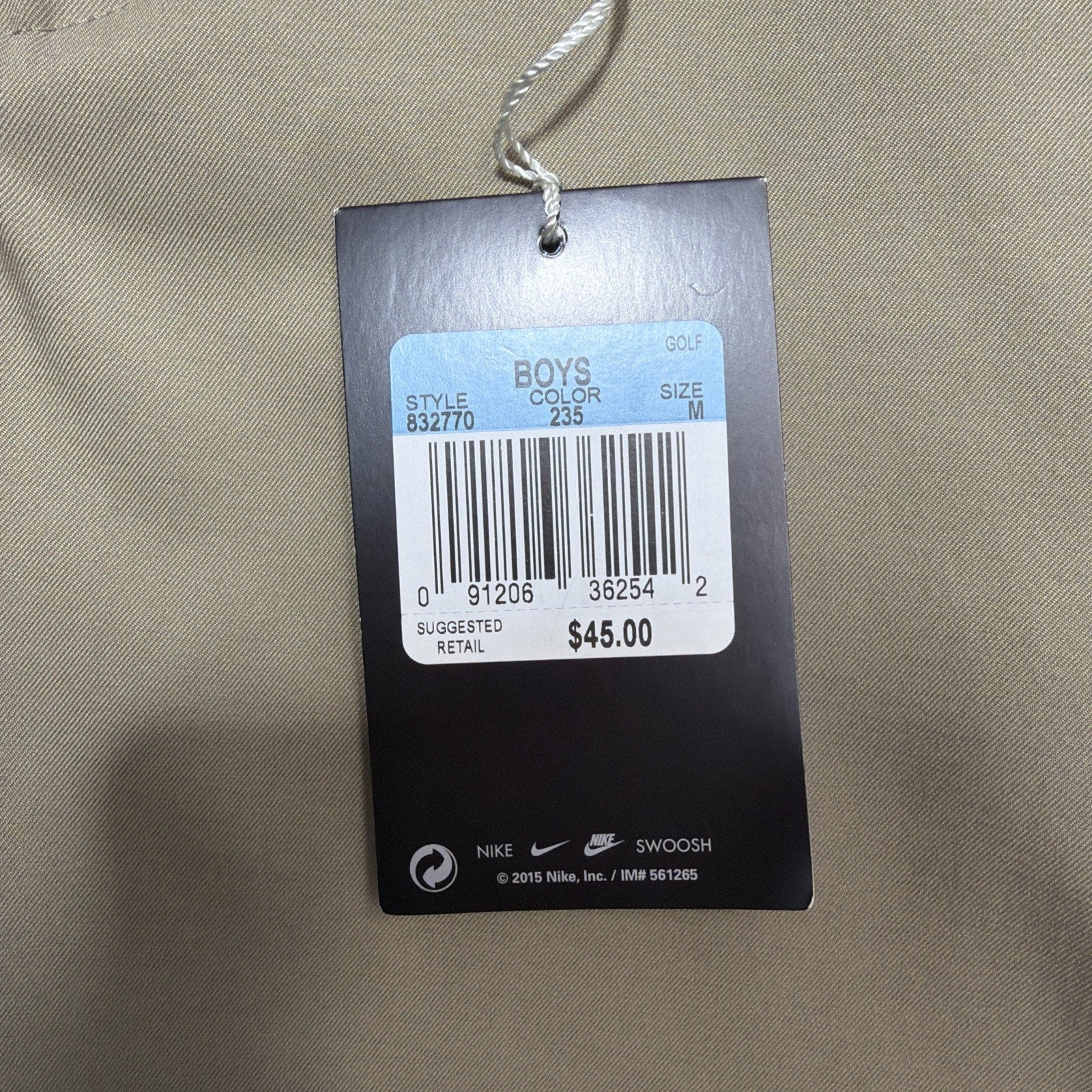 NWT Nike Golf Standard Fit Quick Dry Shorts Pockets Boys Youth size M