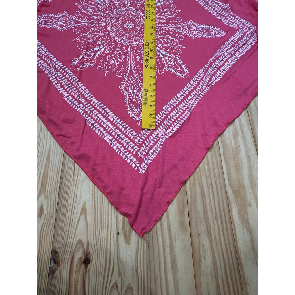 Exist Maxi Dress Womens Small/Medium Coral Leaf Print Sleeveless Crochet Boho