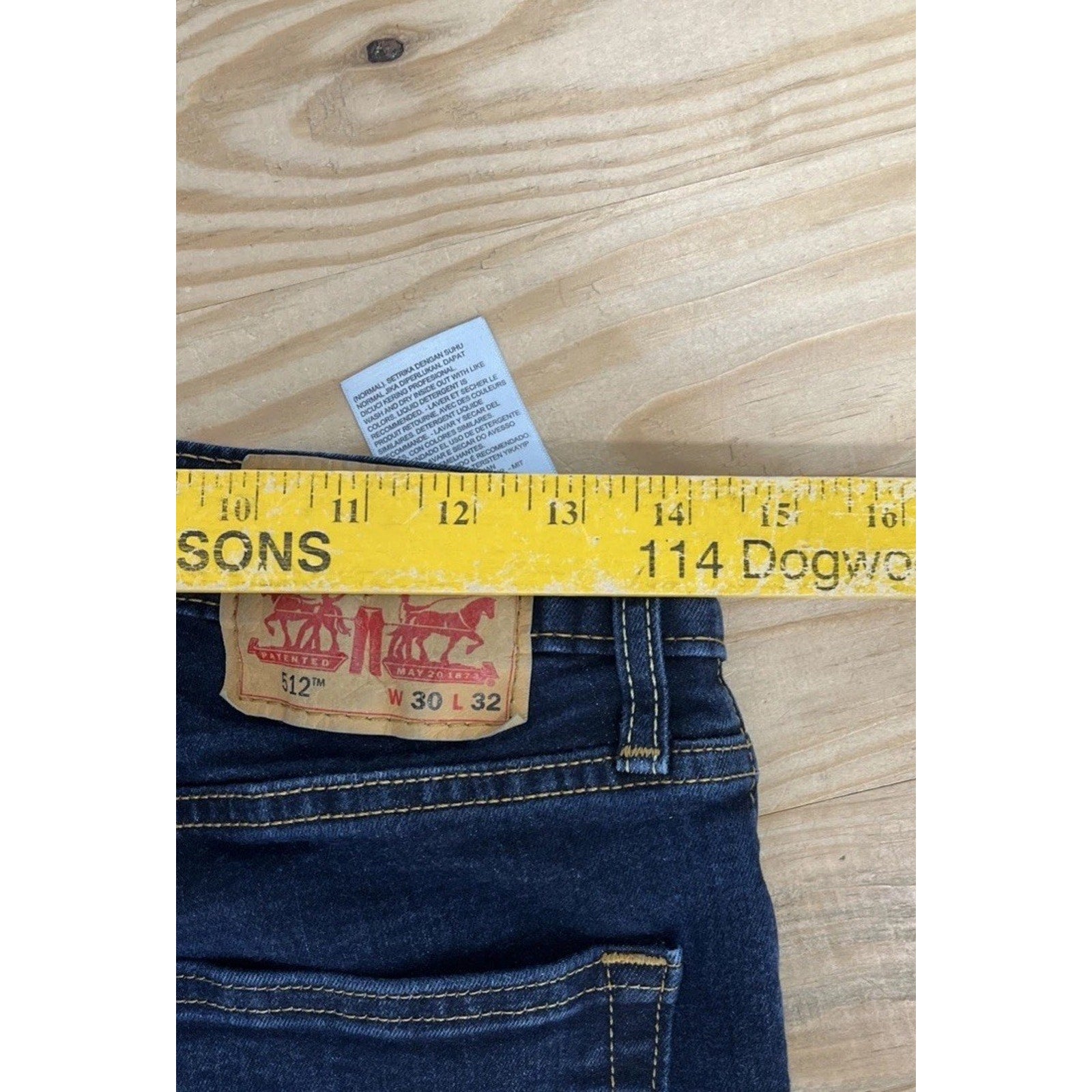 Levi's 512 30x32 Men's Jeans Dark Wash Mid Rise Slim Taper Fit Red Tab Denim