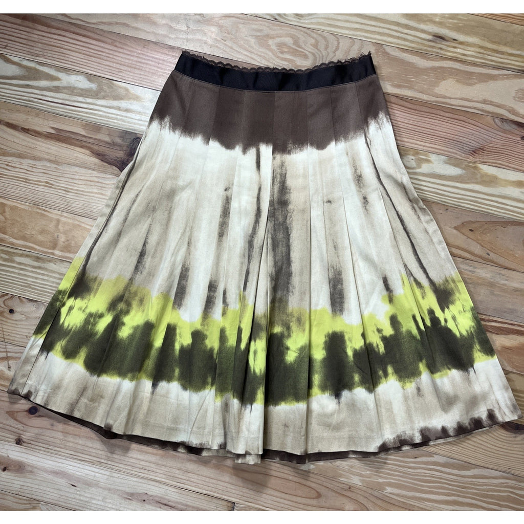 Ideology Brown Midi A-Line Skirt Women's Size 2 Made In USA