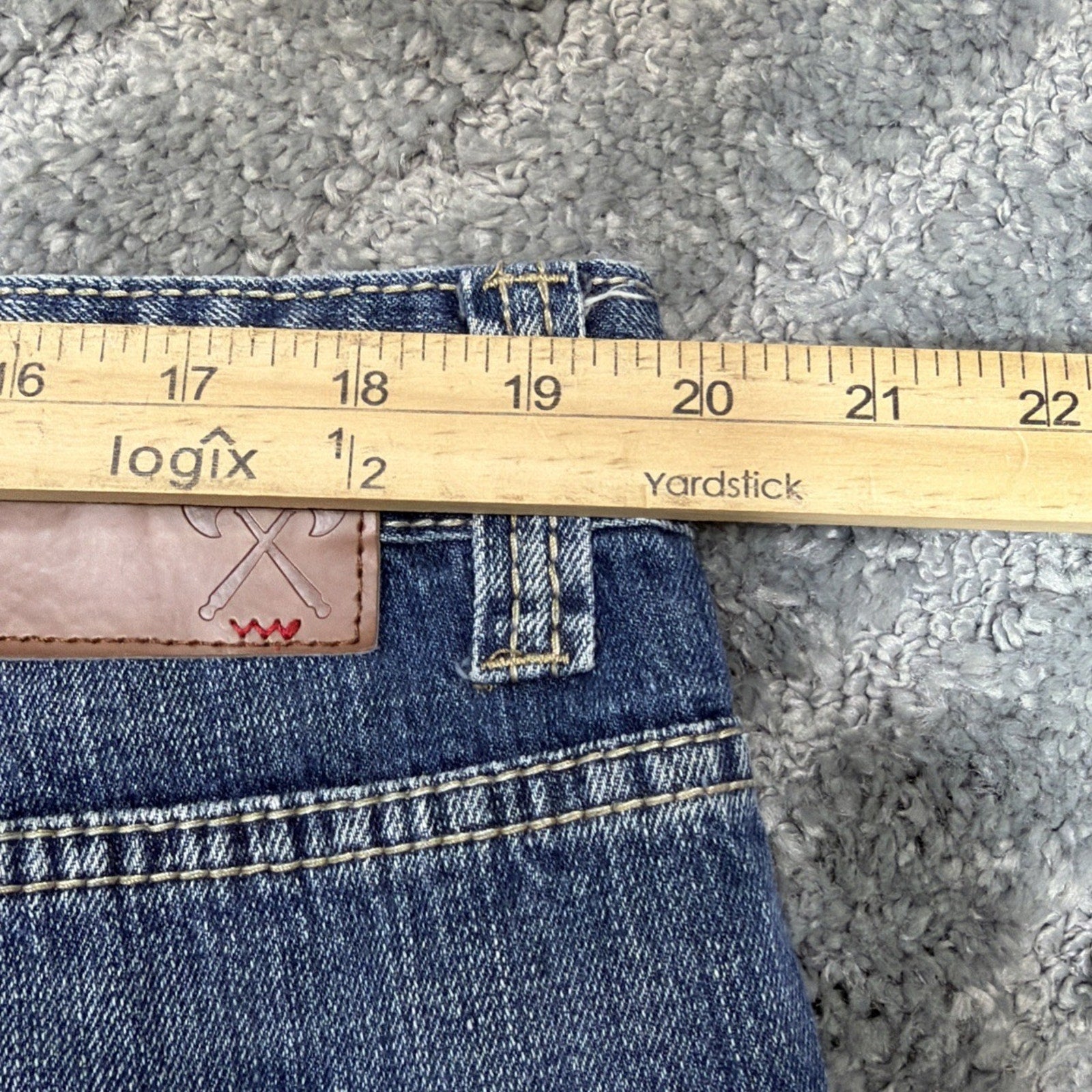 Axe and Crown Jeans Mens 38x32 Mid Rise Bootcut Thick Stitch Western Denim