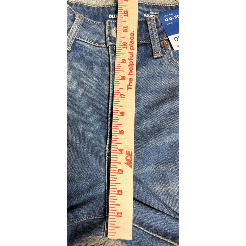New OLD NAVY Women's Size 8 High Rise OG Straight Ankle Jeans 30x27