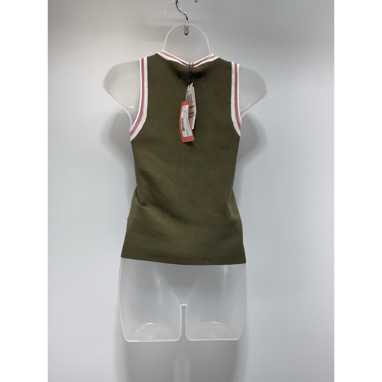 HABITUAL Crochet Trim Cotton Spandex Blend Sweater Tank Green Women’s Size M NWT