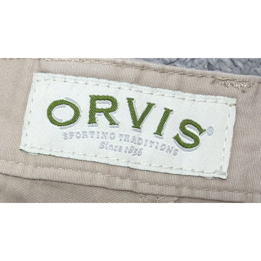 Orvis Cargo Pants Mens 42 Khaki Cotton Hiking Utility Outdoor Workwear Pockets