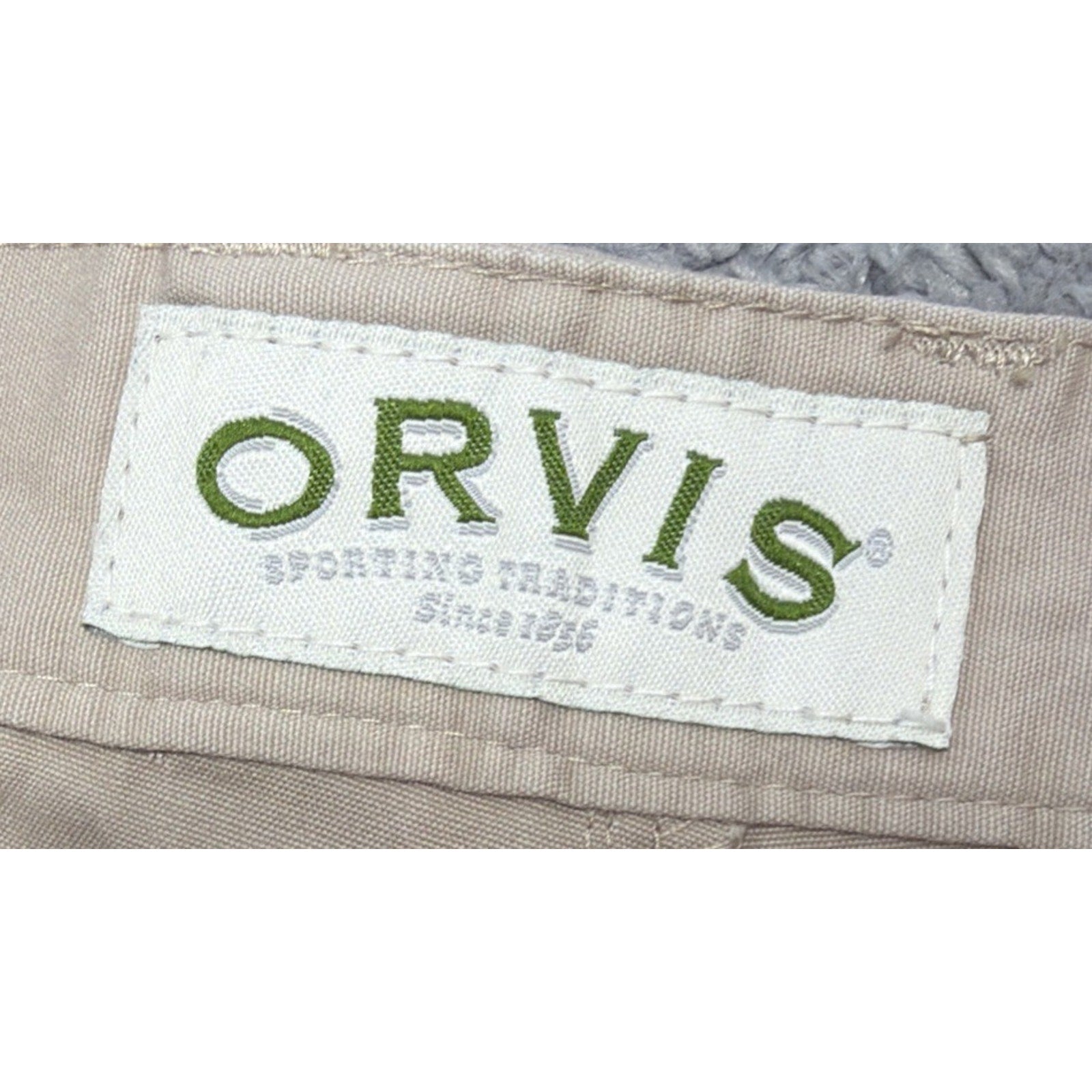 Orvis Cargo Pants Mens 42 Khaki Cotton Hiking Utility Outdoor Workwear Pockets