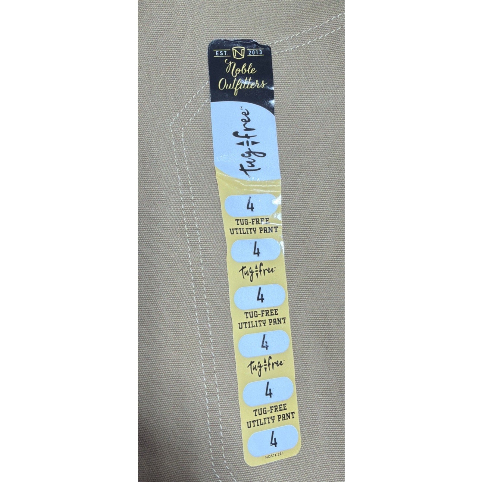 NOBLE OUTFITTERS Tug-Free Stretch Canvas Utility Pant Women's Sz 4 Coyote 24036