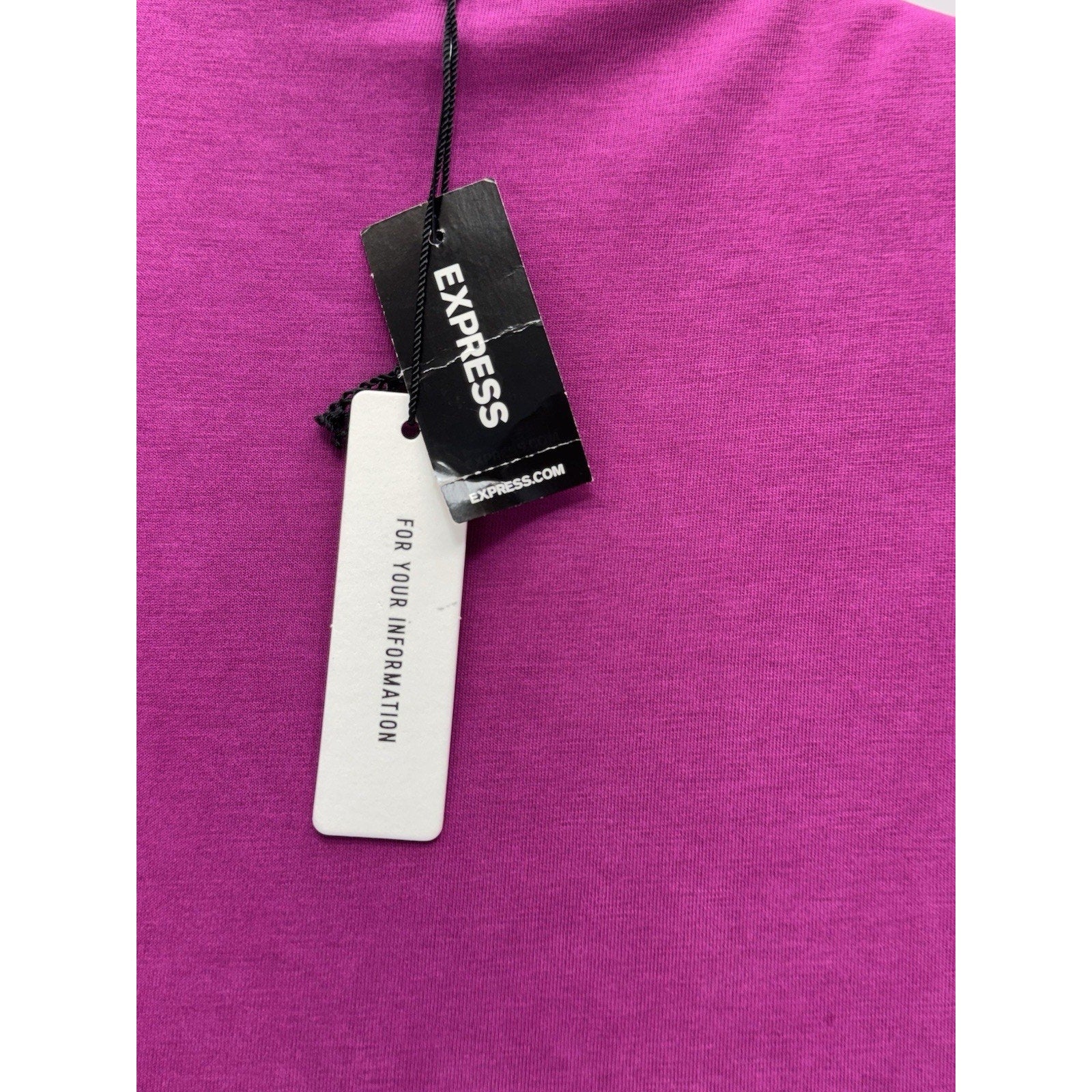 NWT Express Fuschia Pink Scrunch Side Short Sleeve Bodycon Midi Dress Size XS